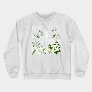 White Blossoms Courage_Green Jade Crewneck Sweatshirt